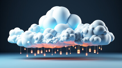 the concept of cloud data storage, new cloud technologies, abstract cyber internet