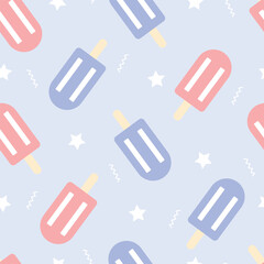 Ice cream seamless pattern vector background for print, decorative, textile