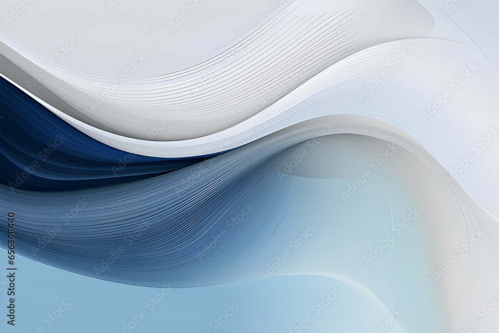 Wall mural abstract moving designed horizontal banner with dark gray, light gray and blue chill colors. fluid c