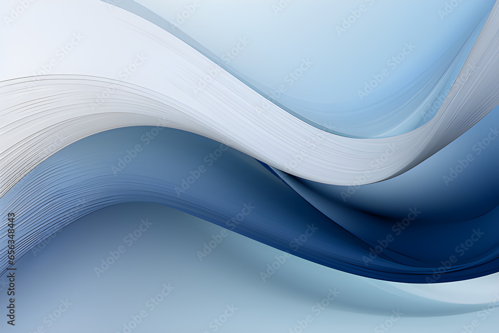 Wall mural abstract moving designed horizontal banner with dark gray, light gray and blue chill colors. fluid c