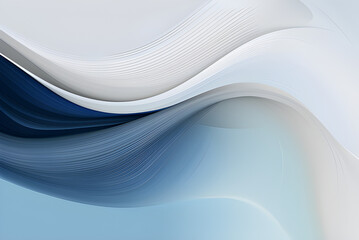 Abstract Moving Designed Horizontal Banner With Dark Gray, Light Gray and Blue Chill Colors. Fluid Curved Lines With Dynamic Flowing Waves and Curves.