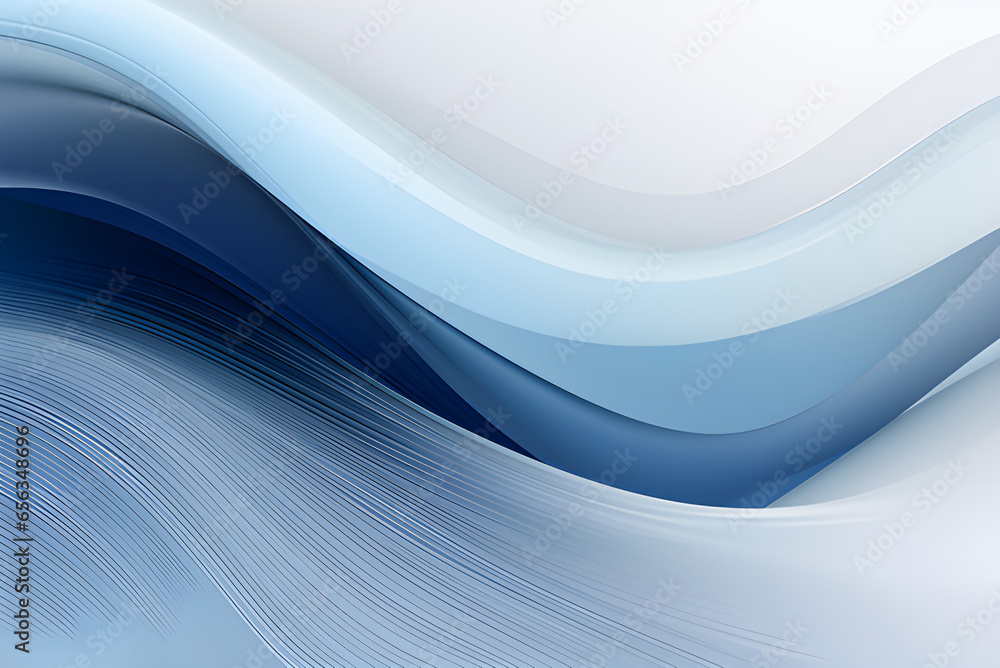 Wall mural abstract moving designed horizontal banner with dark gray, light gray and blue chill colors. fluid c