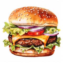 Burger Illustration, Generative Ai