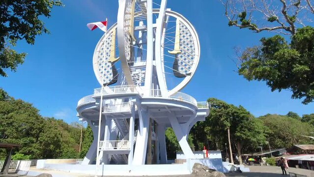Zero kilometer monument of Indonesia. The landmark of Sabang island. Popular tourist destination in Asia