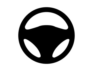 Car steering wheel silhouette vector art white background