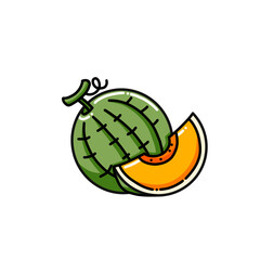 melon icon in colors and filled outline style