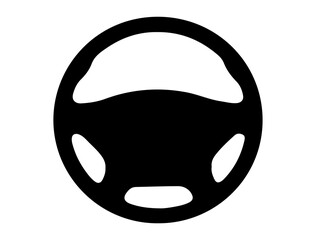Car steering wheel silhouette vector art white background