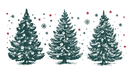 Christmas tree hand drawn illustration	
