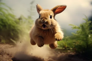 Foto op Aluminium cute bunny jumping © ayuni