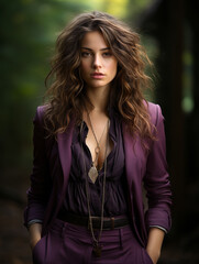Caucasian woman, Brunette hair, Dreadlocks style, Onyx Black Cocktail Dress, speakeasy, Elegant, Sitting, Serious 