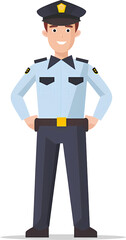Policeman officer in flat style
