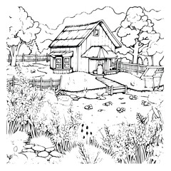 Bee Farm Coloring Page For Kids 