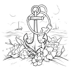 Boat Anchor Coloring Pages Drawing For Kids 