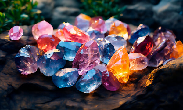 Cristales - Piedras preciosas semi transparentes - Gemas Rituales y brujería - Magia 