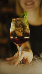 Refreshing mint cocktail on the bar