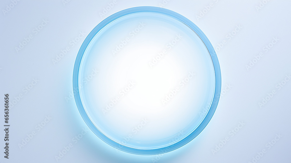 Poster blue light luminescent button isolated on the background of computer graphics website design