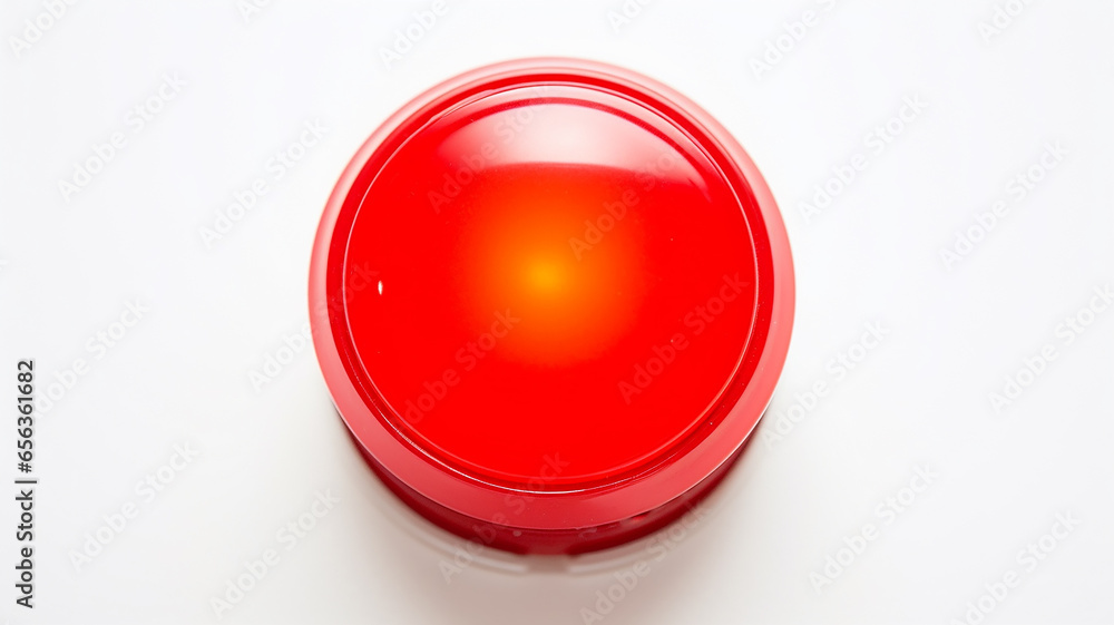 Aufkleber red light fluorescent button isolated on the background of computer graphics website design