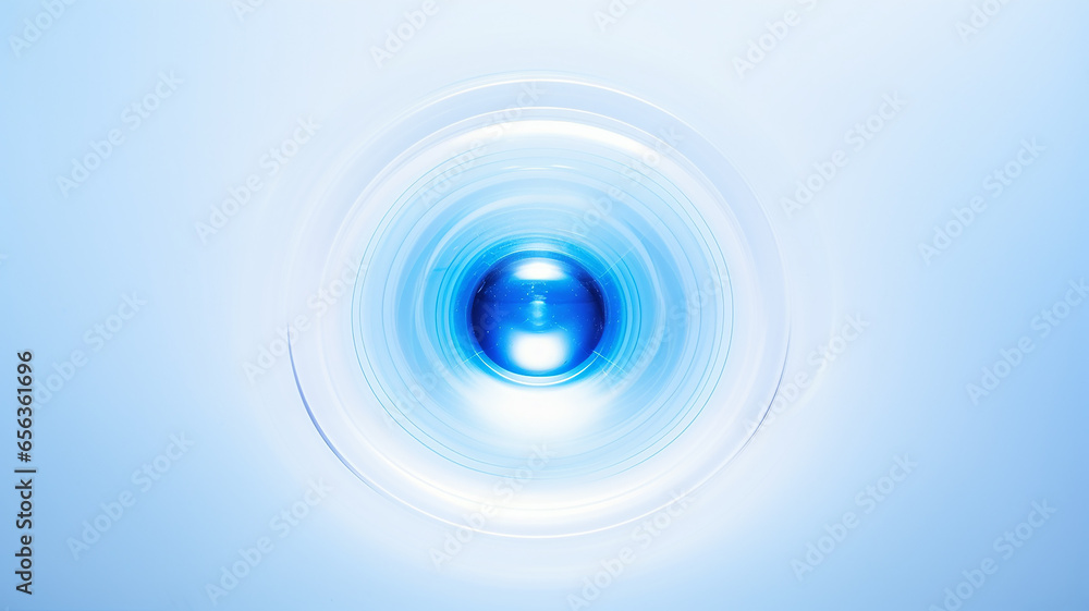 Poster blue light luminescent button isolated on the background of computer graphics website design