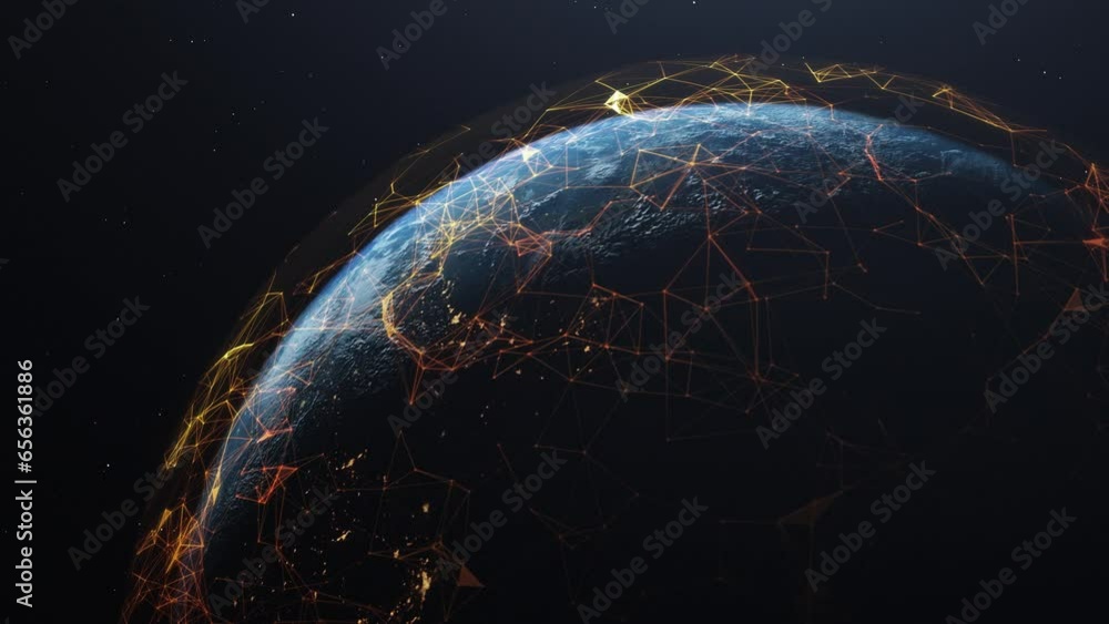 Poster futuristic global connections and networking