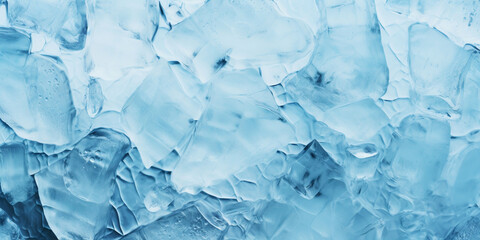 Obraz premium Cracked ice on a frozen lake. The natural texture of winter ice. Generative AI