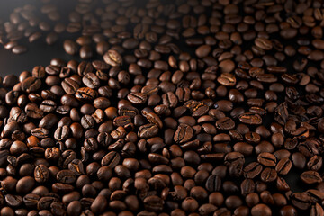 coffee beans dark background