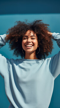 African American Woman in Blue