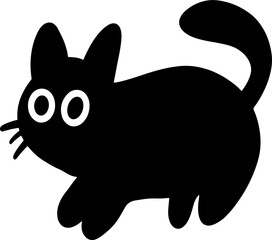 Black cat cartoon drawing image