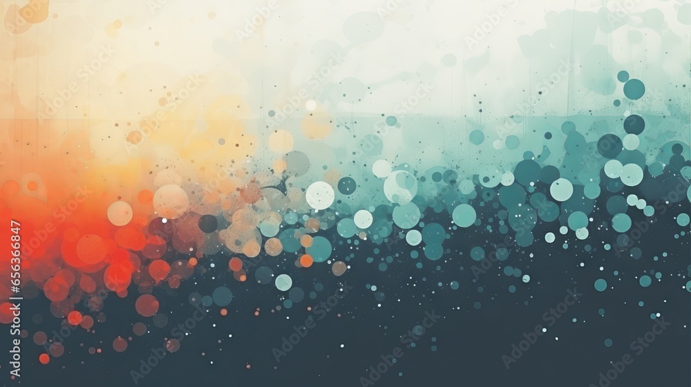 Poster abstract vector illustration of grunge halftone background with dots in multiple colors