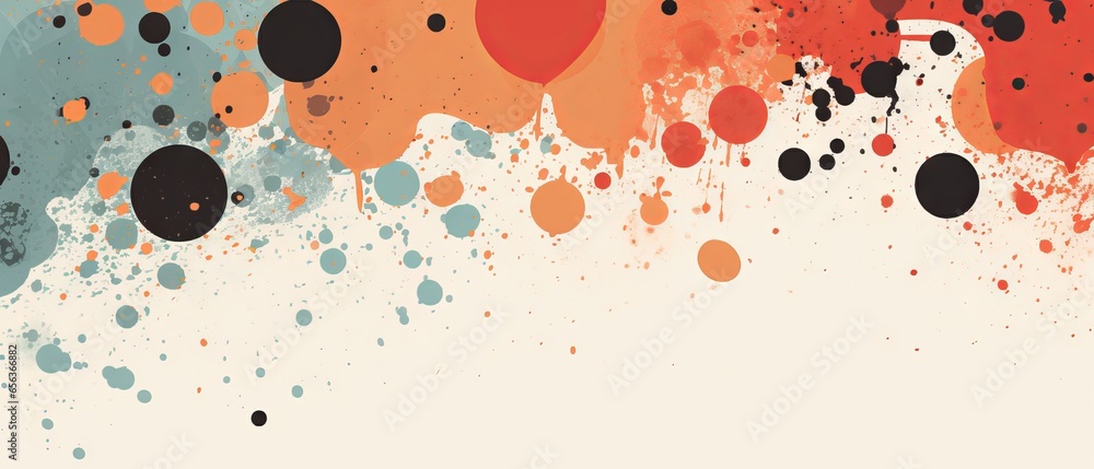 Poster abstract vector illustration of grunge halftone background with dots in multiple colors