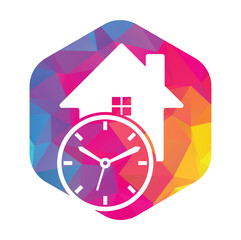 Time House Icon Logo Design Element.