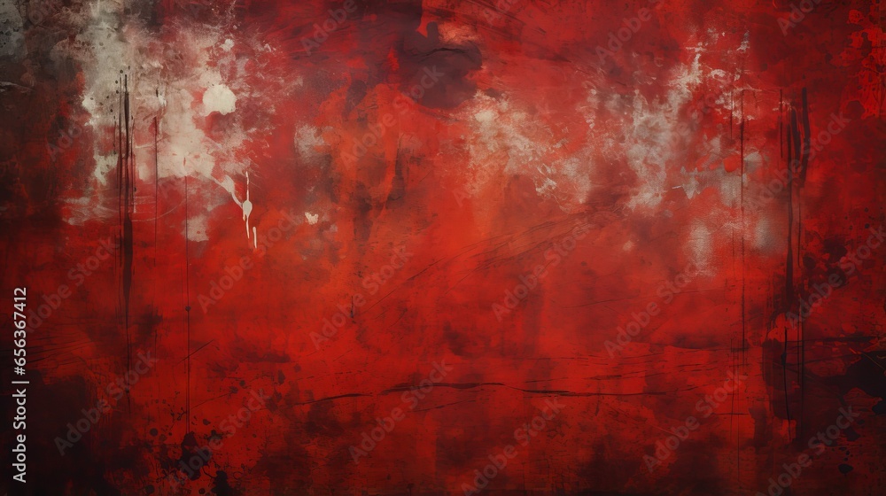 Poster abstract red background with grunge style and distressed effect