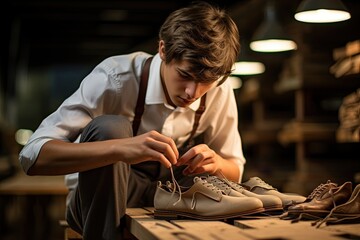 A skilled shoemaker who expertly crafts and repairs leather shoes with precision and dedication.