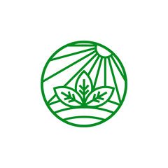 Agriculture Farm field line logo design