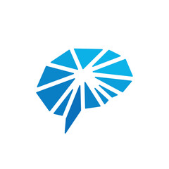 abstract blue brain logo icon