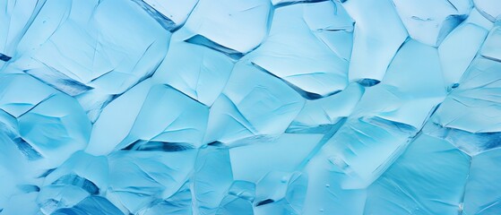 Cracked Ice Texture of Lake Baikal in Winter, Abstract Blue Background with Transparent Ice