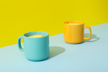 Tasty lunch concept with delicious cheese soup