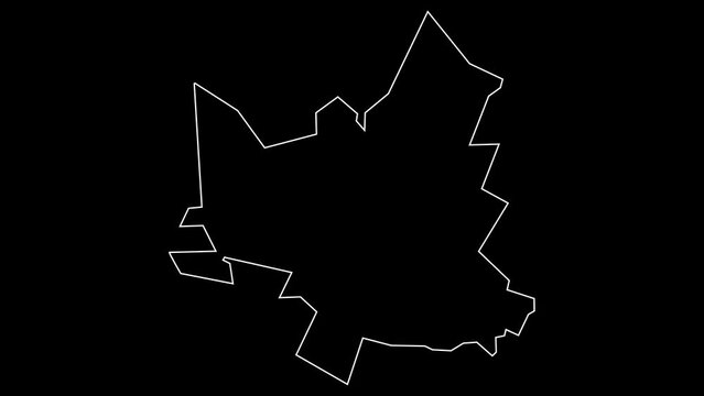 Bulawayo province map of Zimbabwe outline animation