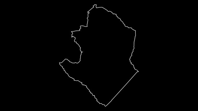 Masvingo province map of Zimbabwe outline animation