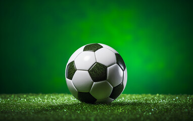 Naklejka premium soccer ball on grass