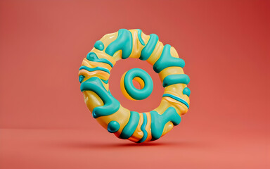 3D render digital design web assets icon pastel plasticine  abstract futuristic ai generative 