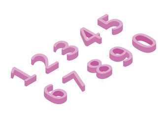 customizable 3d isometric numbers set
