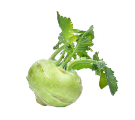 fresh kohlrabi with drop of water isolated, png