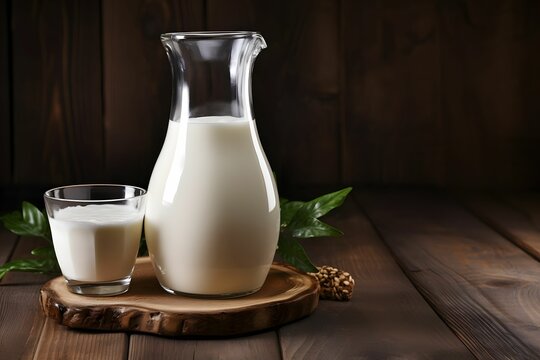 jug of milk and a glass of milk