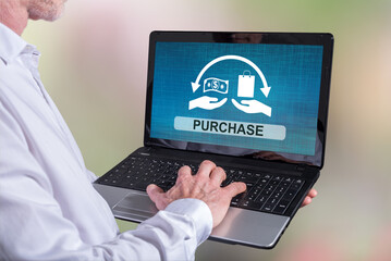 Purchase concept on a laptop