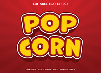 popcorn text effect template design with 3d style use for business brand and logo
