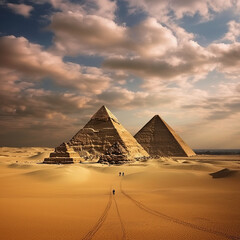 Fototapeta na wymiar Pyramids of giza. Generative AI