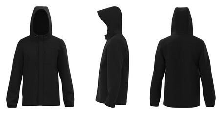 Men’s hooded raincoat jacket. isolated © Marko