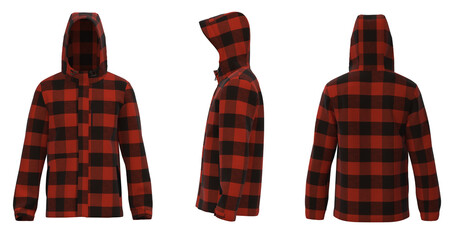 Men’s hooded raincoat jacket. isolated