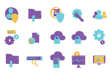 Set of seo web 3D icons, collection of web optimize 3D icons