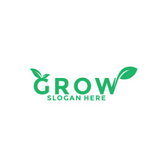 Green Seed logo type vector, Grow logo design template